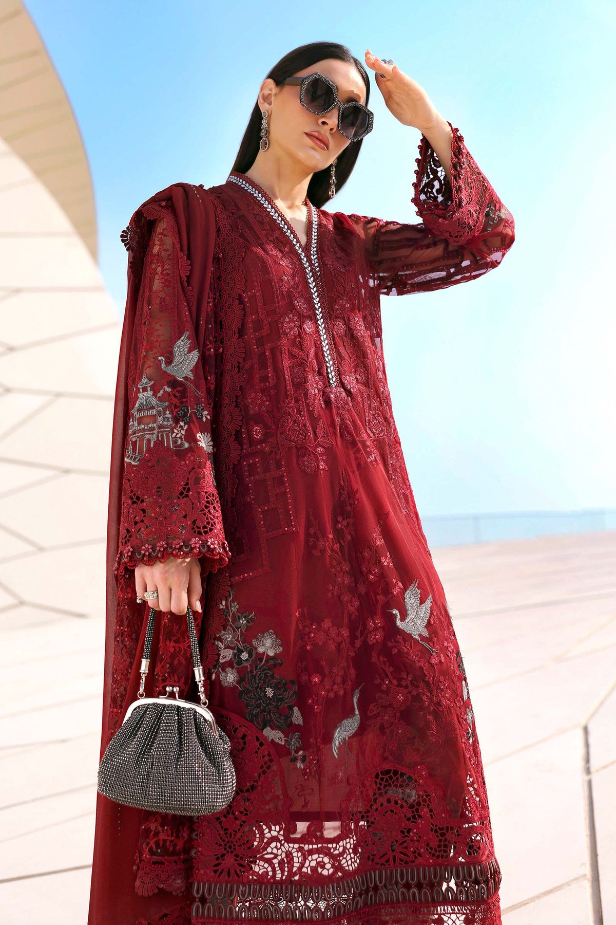 Mariab lawn luxury 3pc