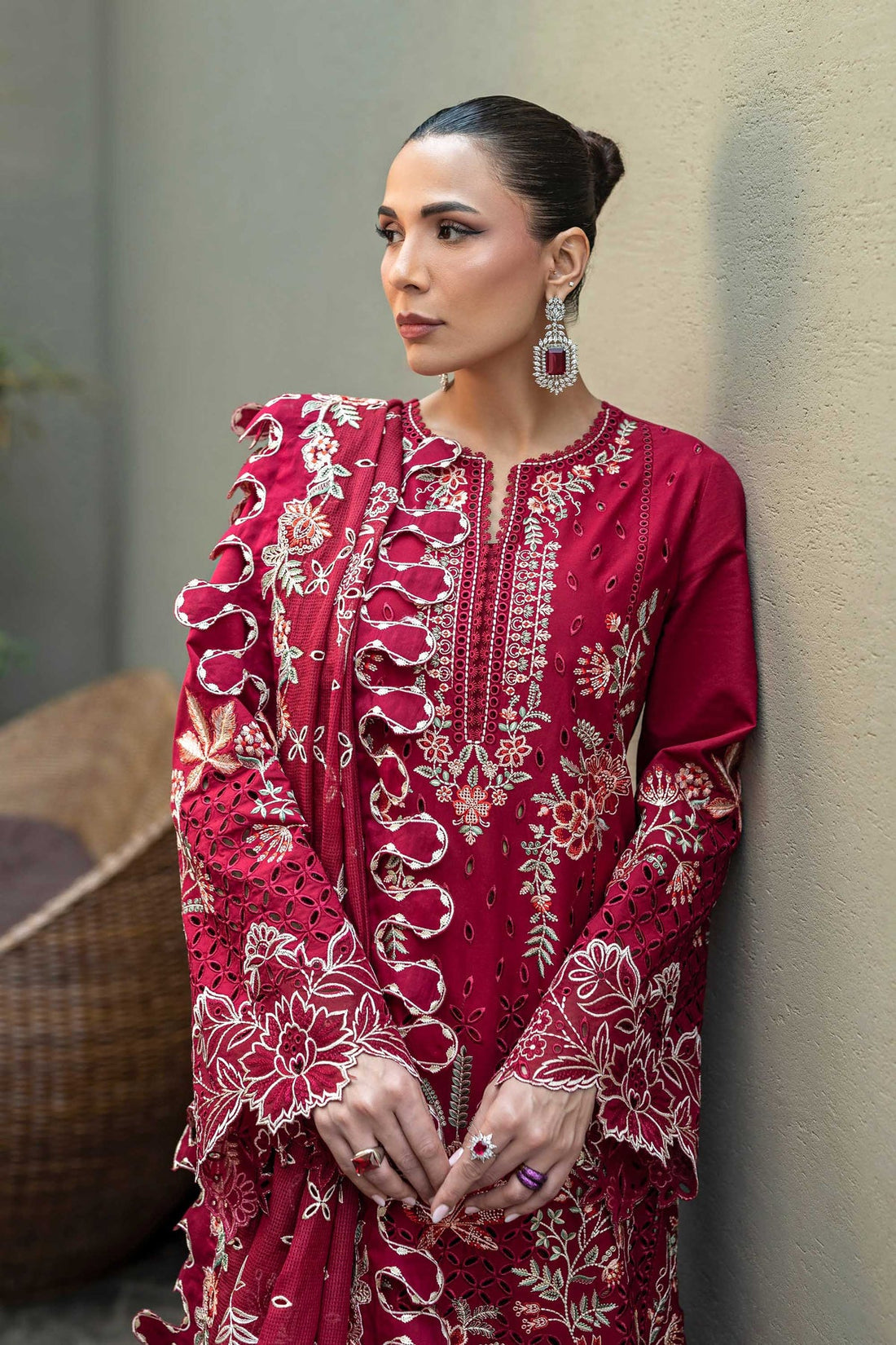 Dhanak Embroidered 3pc Luxury Article Marina AKS