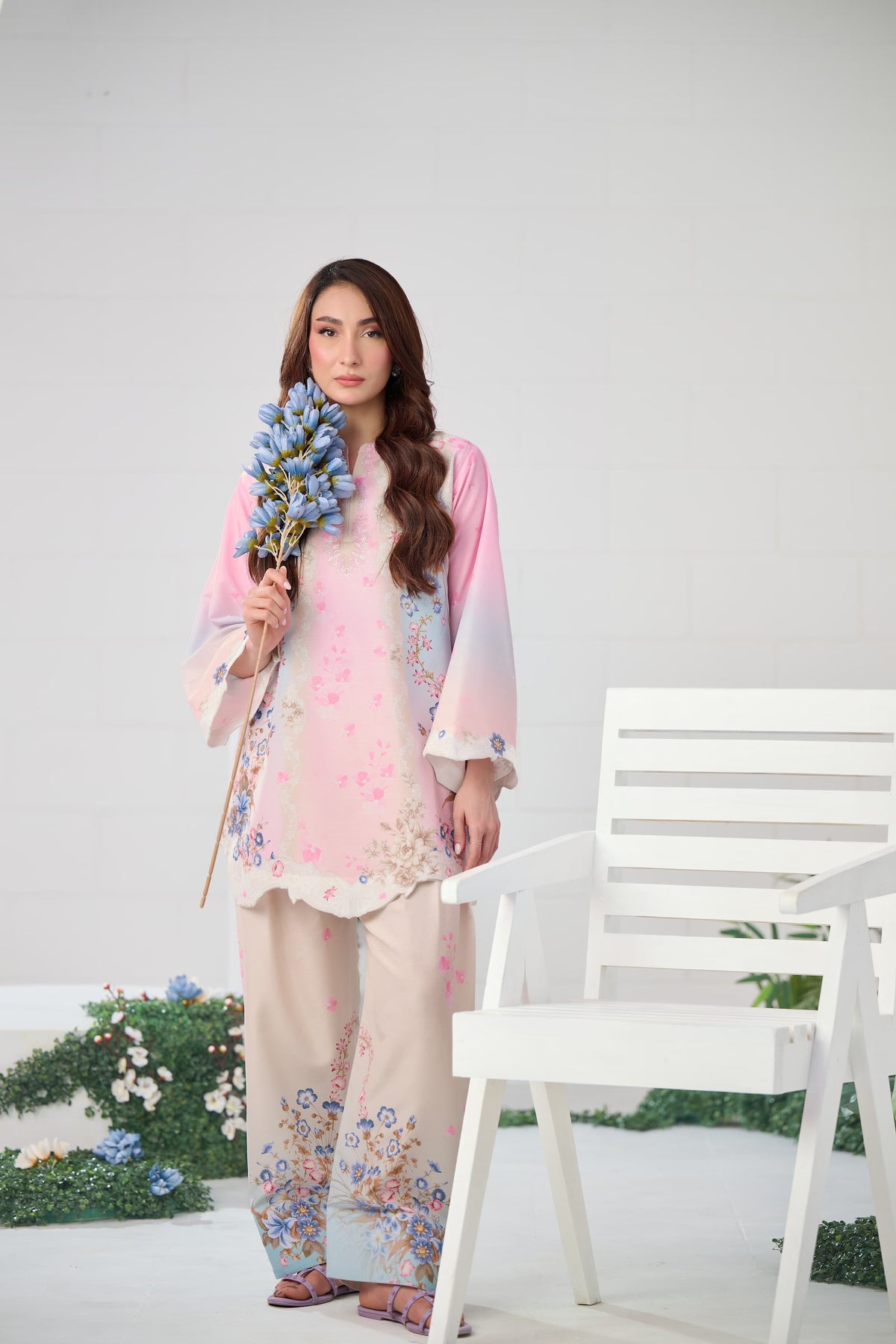 Silk Luxury Printed 2pc Article Soft Pink Color