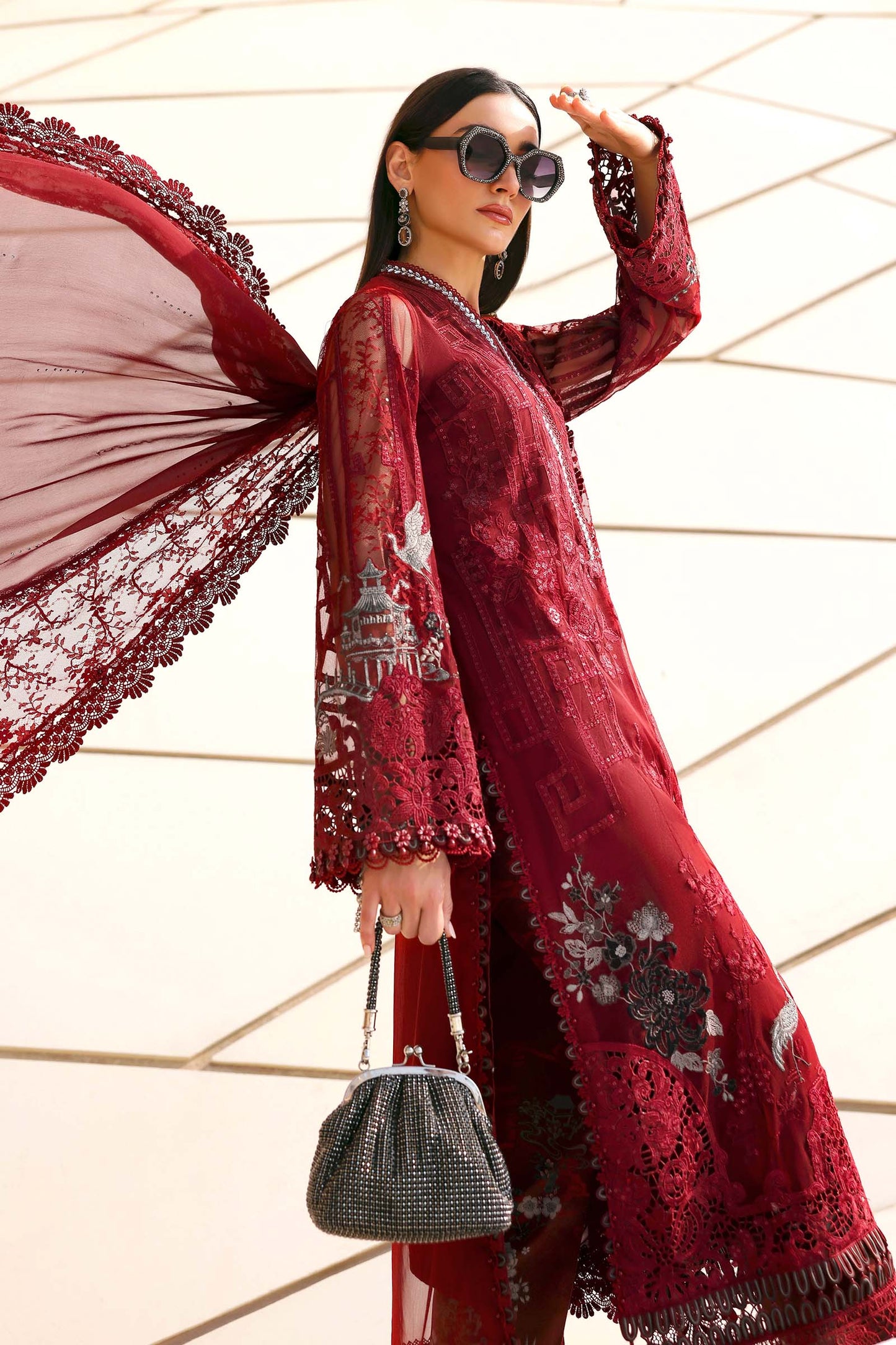 Mariab lawn luxury 3pc