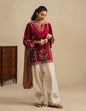 Silk Embroidered Luxury 3pc Article With Chiffon Embroidered Duppata Red Color with Pink Dupatta