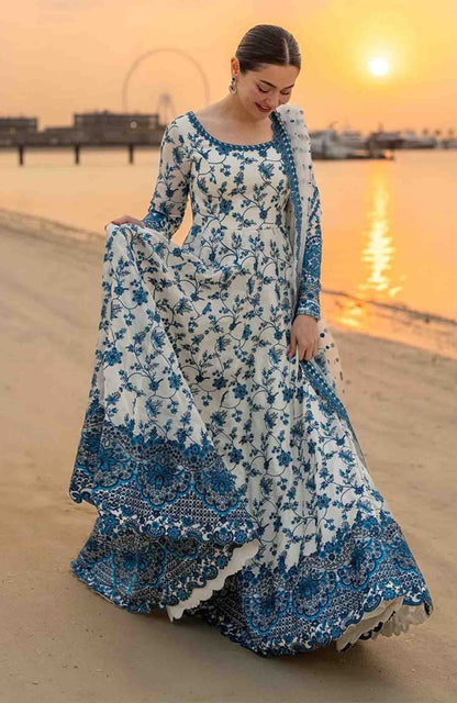 Faiza Saqlain Luxury frock 3pc