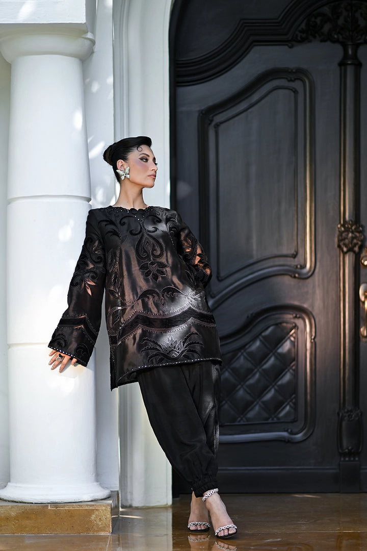 Designer Dress Sheesha Silk Luxury 2pc Article Black color