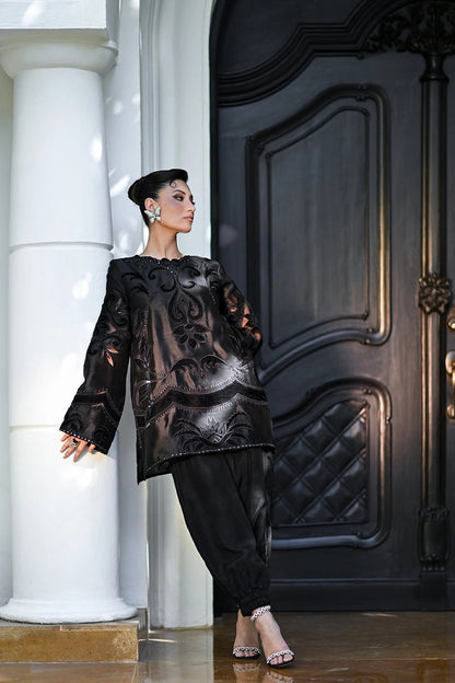 Designer Dress Sheesha Silk Luxury 2pc Article Black color