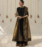 Lulusar Silk Embroidered Luxury 3pc Article Black Mustard Masuri Dupatta