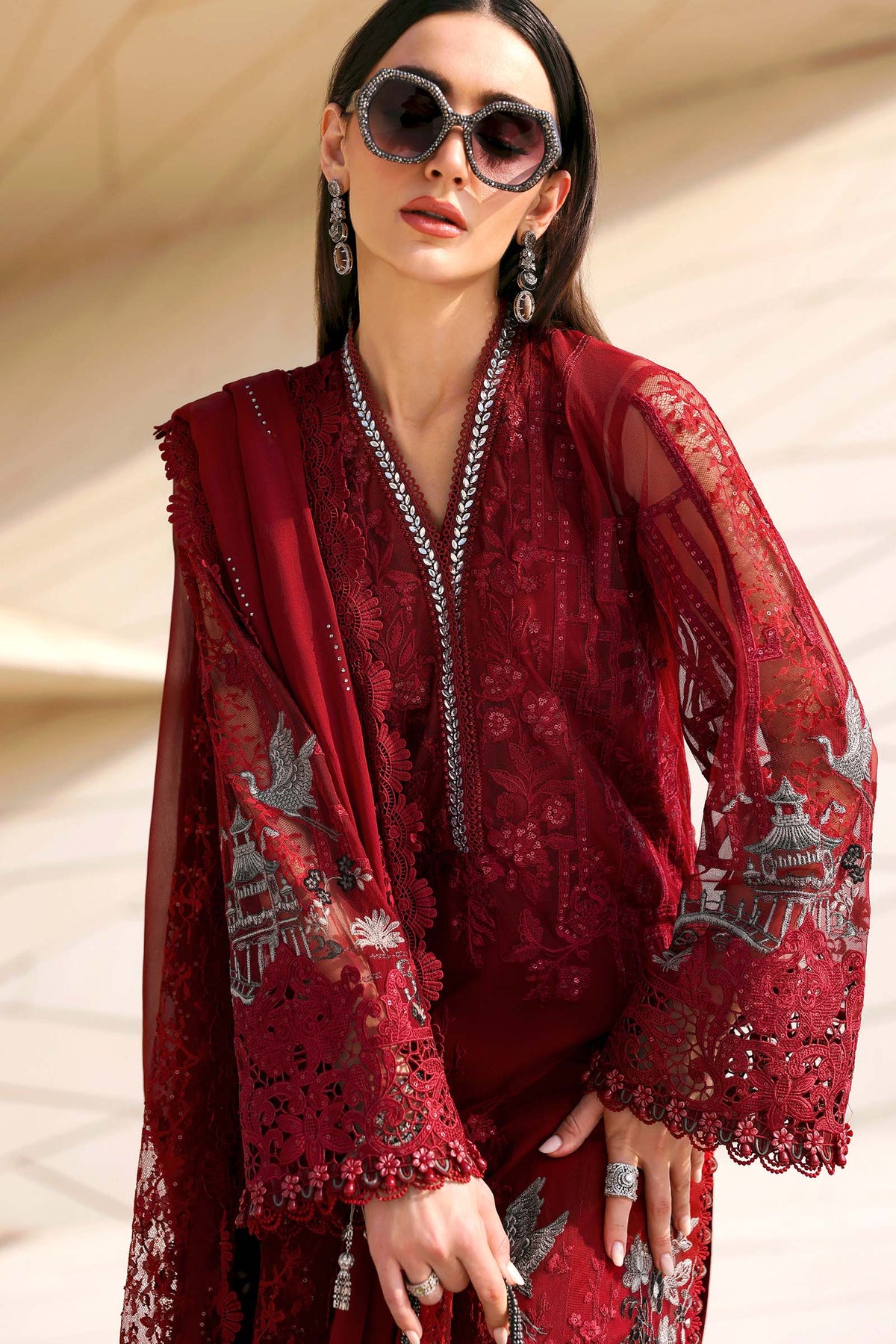 Mariab lawn luxury 3pc