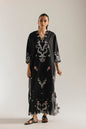 Silk Embroidered 2pc Article Kaftan Style Black Monsi