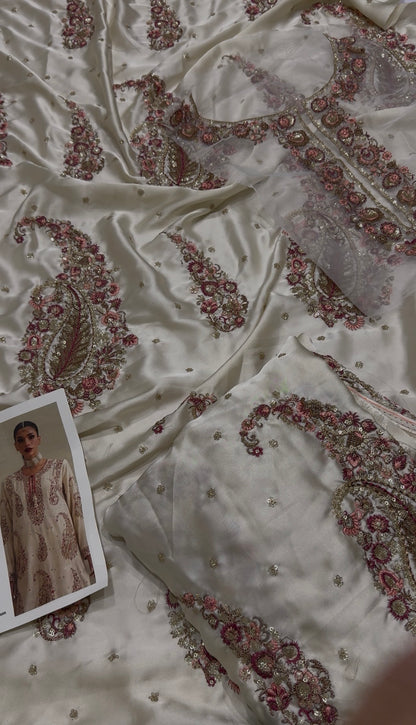 Ethnic white silk 2pc