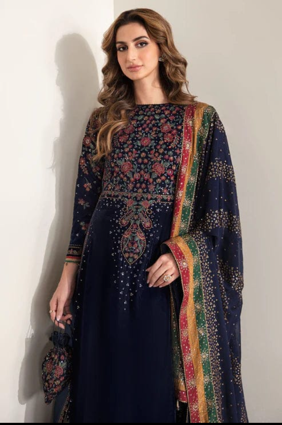 Jazmin Velvet Embroidered Dress 2 Piece Luxury