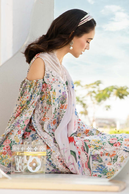 Maria B. Printed Lawn with Patches