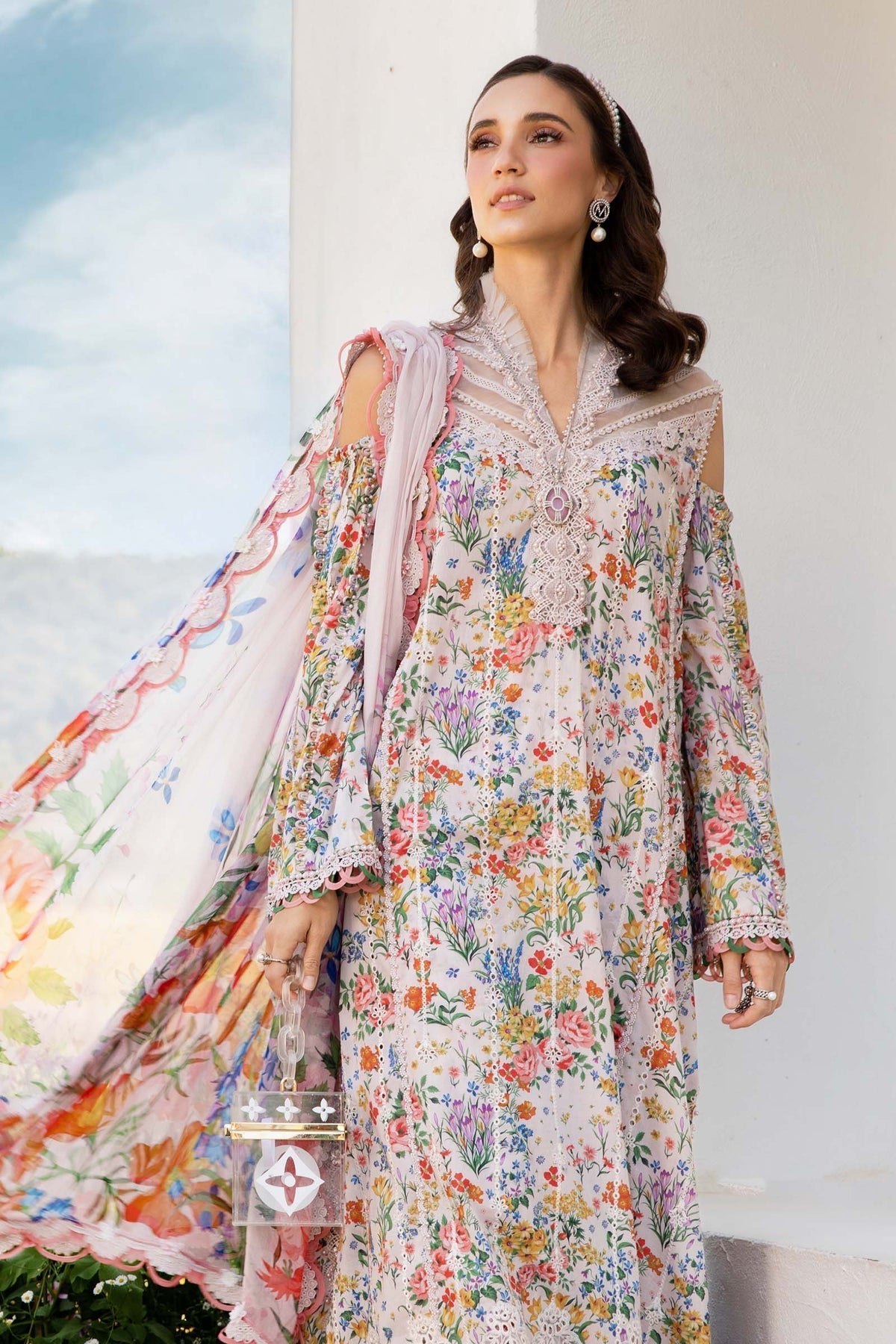 Maria B. Printed Lawn with Patches