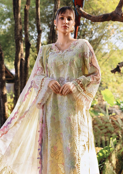 Maria B. Luxury Butterfly Print with embroidery