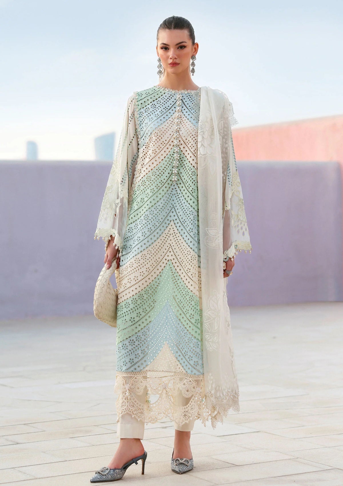 Maria B. Trending 3 Pc Article With Hand-Made Neckline