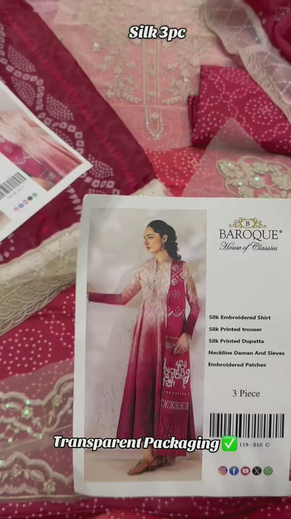 Baroque Silk Embroidered Chunnri Design 3pc Article