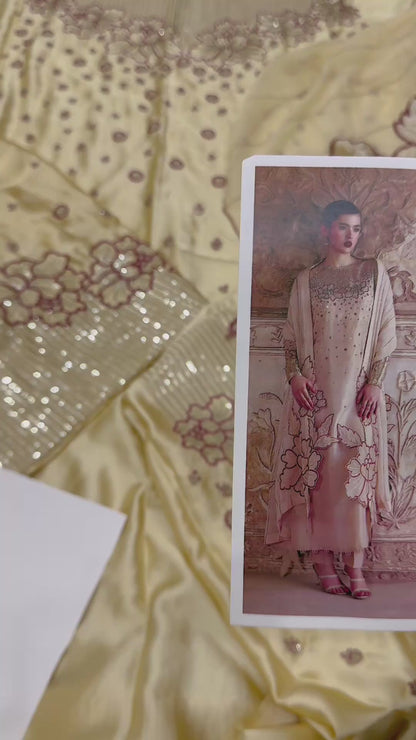 Silk Embroidered Luxury 3pc Article Gold Vanya