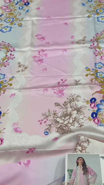 Silk Luxury Printed 2pc Article Soft Pink Color