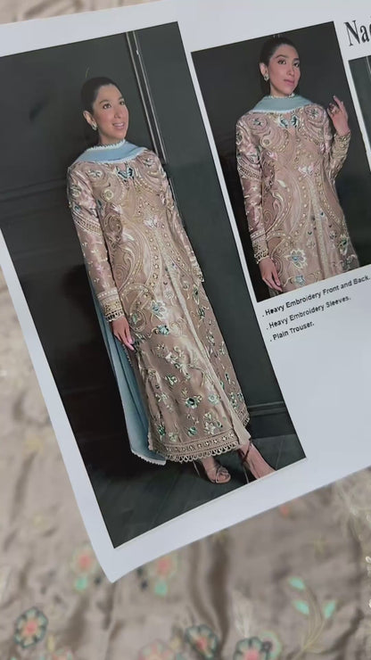 Silk Embroidered Luxury 2pc  Article Gold