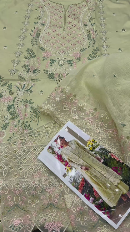 Dhanak Embroidered Luxury 3pc Article Pista Color