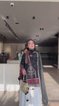 Ethnic silk black 3pc D-7011