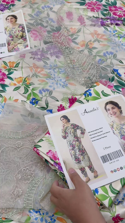 Aneelas Silk 2pc printed