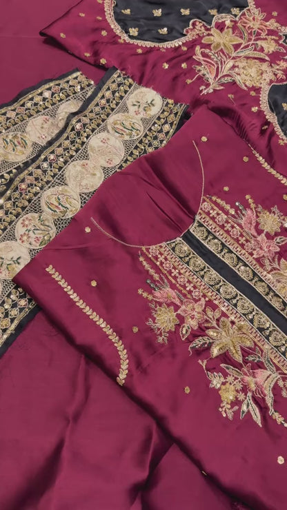 Ethnic Silk Maroon 2pc
