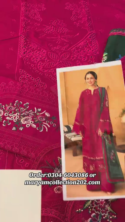 Saira Rizwan Luxury Lawn 3 pc