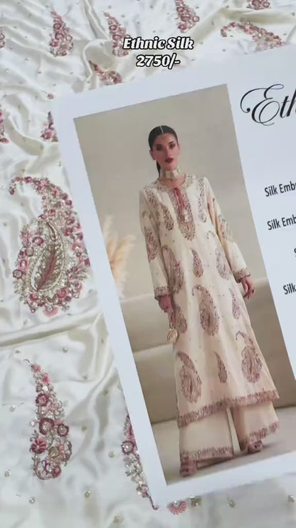 Ethnic white silk 2pc