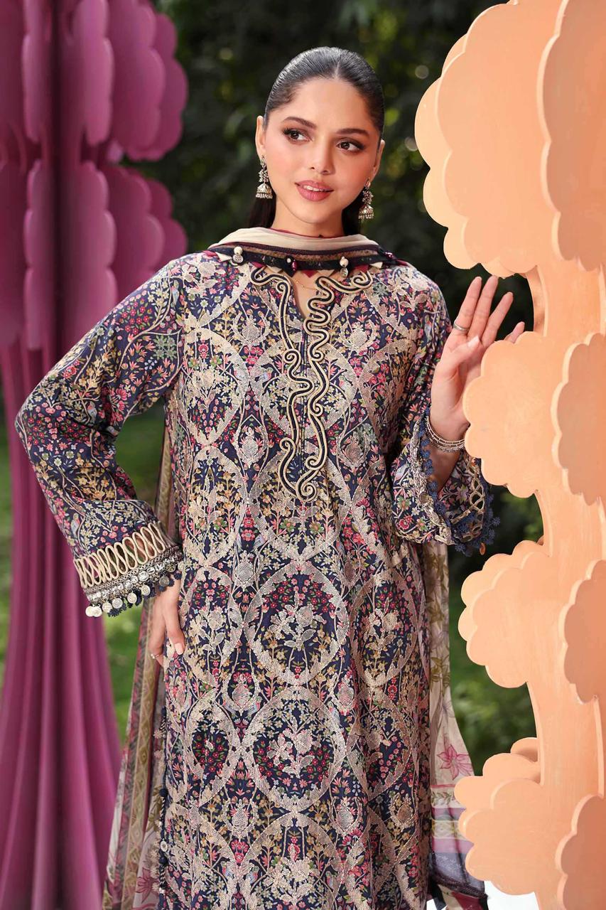Maria.b 3PC EMBROIDERED LAWN DRESS