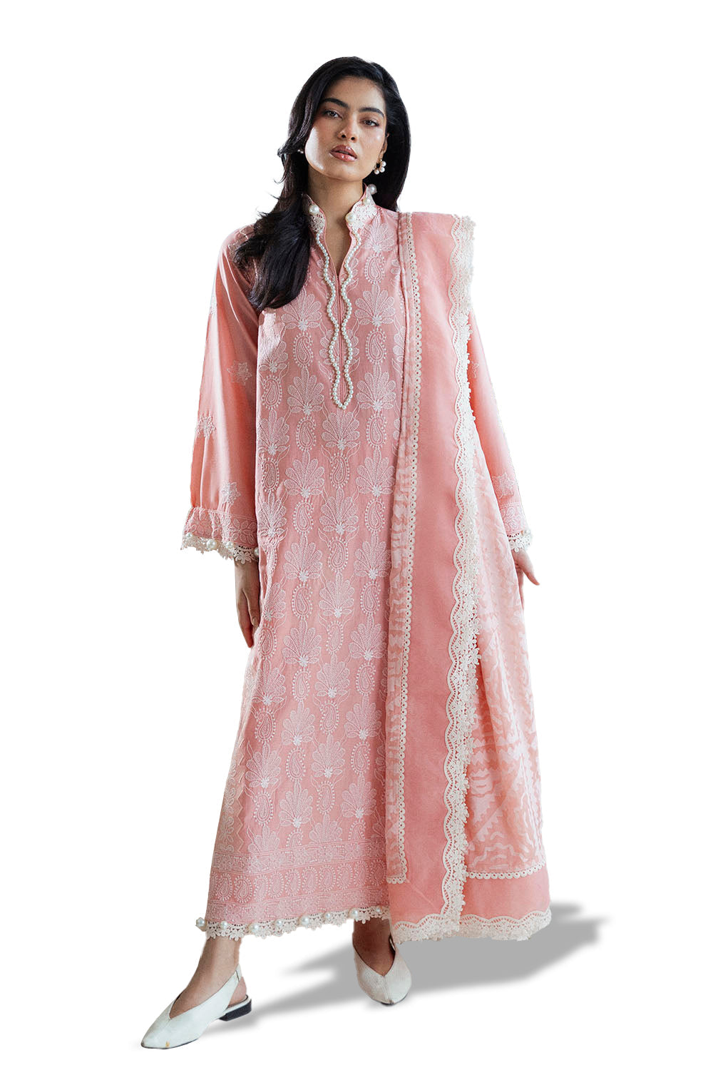 Qalamkar Luxury Lawn 3pc Embroidered Dress