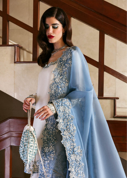 Hussain Rehar Shamos Handmade Embroidered Luxury Silk 3pc