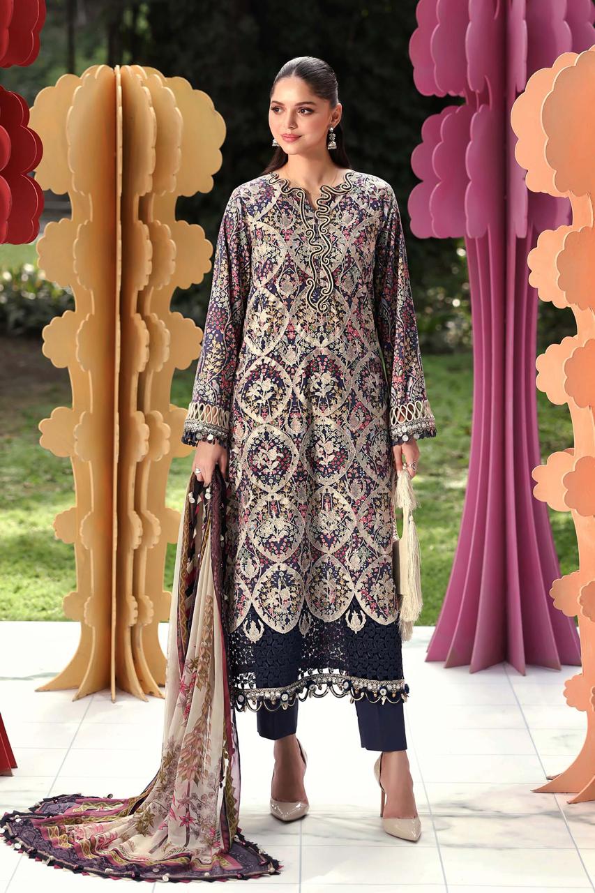 Maria.b 3PC EMBROIDERED LAWN DRESS