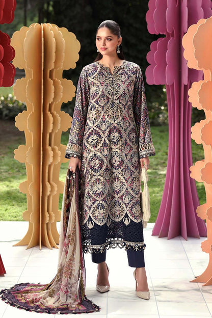 Maria.b 3PC EMBROIDERED LAWN DRESS