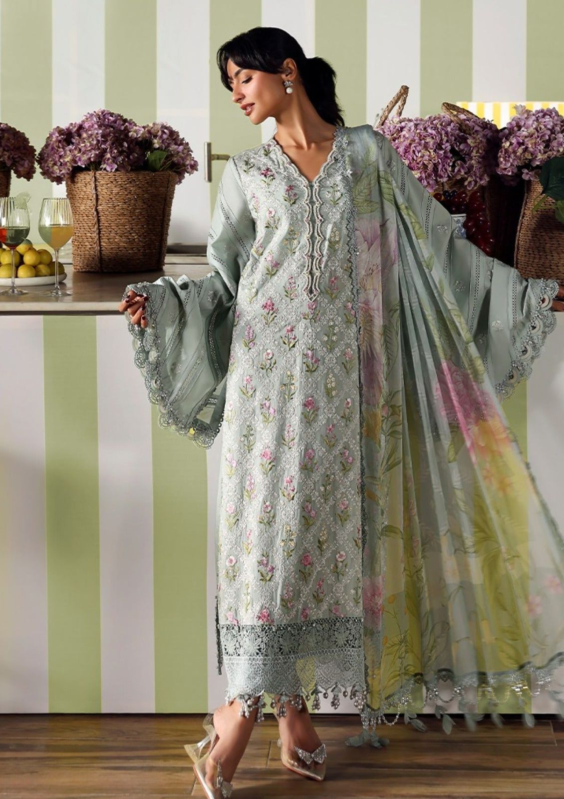 Maria.b Lawn 3pc Embroidered Dress