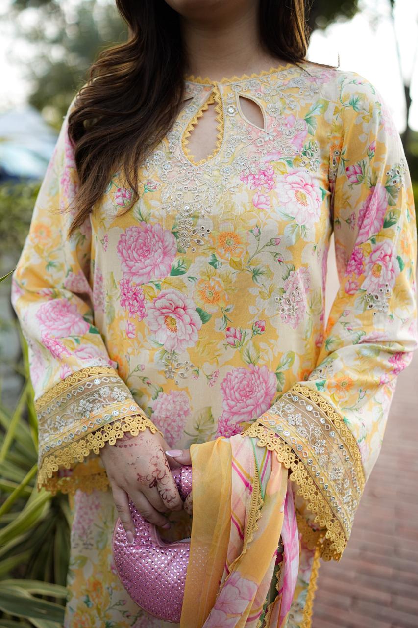 Baroque New Yellow Frock Lawn